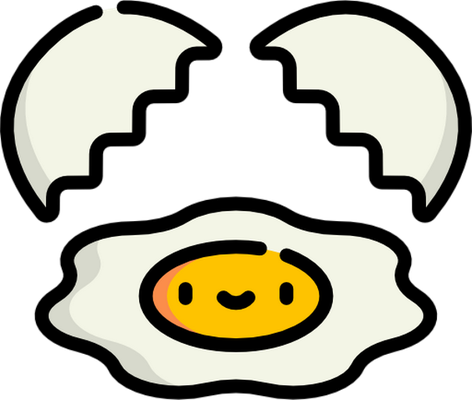 œuf - restauration - alimentation - smiley émoticône émoji cartoon clipart illustration - artémotic