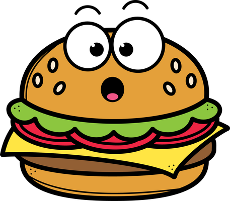 hamburger - restauration - alimentation - smiley émoticône émoji cartoon clipart illustration - artémotic