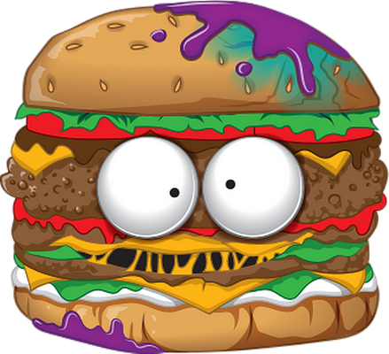 hamburger - restauration - alimentation - smiley émoticône émoji cartoon clipart illustration - artémotic