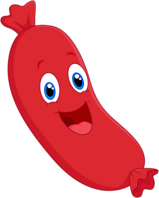 saucisse - restauration - alimentation - smiley émoticône émoji cartoon clipart illustration - artémotic