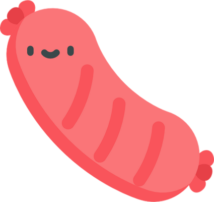 saucisse - restauration - alimentation - smiley émoticône émoji cartoon clipart illustration - artémotic