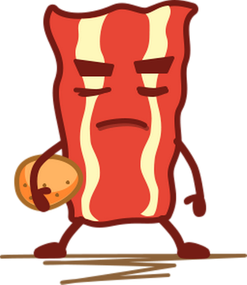 bacon - restauration - alimentation - smiley émoticône émoji cartoon clipart illustration - artémotic