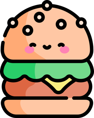 hamburger - restauration - alimentation - smiley émoticône émoji cartoon clipart illustration - artémotic