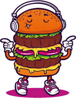 hamburger - restauration - alimentation - smiley émoticône émoji cartoon clipart illustration - artémotic