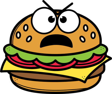hamburger - restauration - alimentation - smiley émoticône émoji cartoon clipart illustration - artémotic