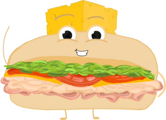 sandwich - restauration - alimentation - smiley émoticône émoji cartoon clipart illustration - artémotic