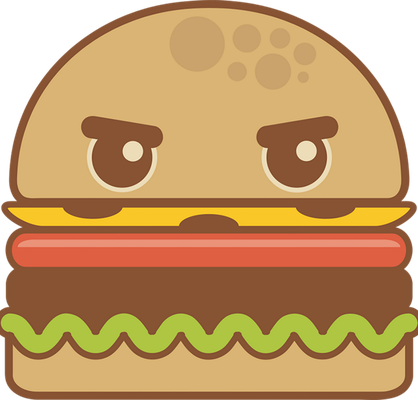 hamburger - restauration - alimentation - smiley émoticône émoji cartoon clipart illustration - artémotic