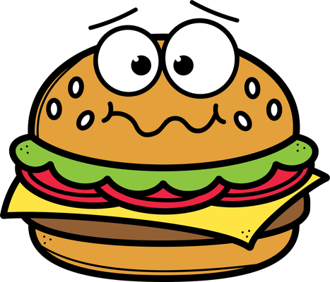 hamburger - restauration - alimentation - smiley émoticône émoji cartoon clipart illustration - artémotic