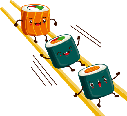 sushi - restauration - alimentation - smiley émoticône émoji cartoon clipart illustration - artémotic