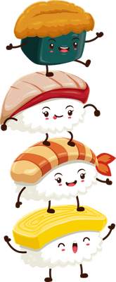 sushi - restauration - alimentation - smiley émoticône émoji cartoon clipart illustration - artémotic