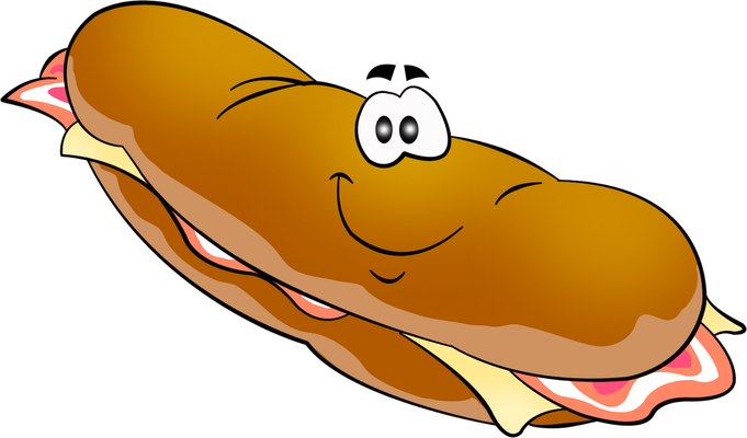 sandwich - restauration - alimentation - smiley émoticône émoji cartoon clipart illustration - artémotic