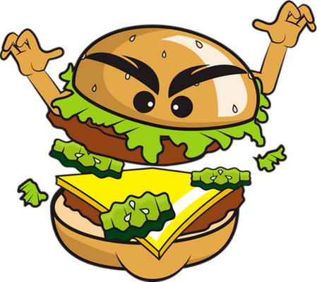 hamburger - restauration - alimentation - smiley émoticône émoji cartoon clipart illustration - artémotic