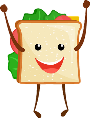 sandwich - restauration - alimentation - smiley émoticône émoji cartoon clipart illustration - artémotic