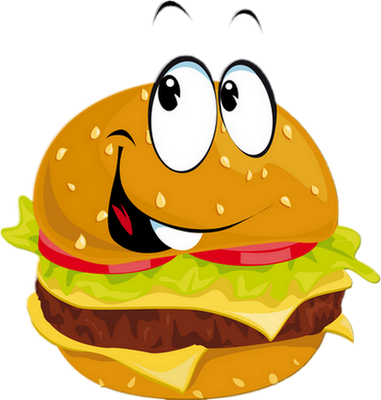 hamburger - restauration - alimentation - smiley émoticône émoji cartoon clipart illustration - artémotic