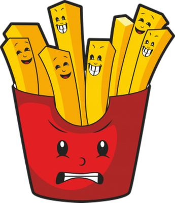 frite - restauration - alimentation - smiley émoticône émoji cartoon clipart illustration - artémotic