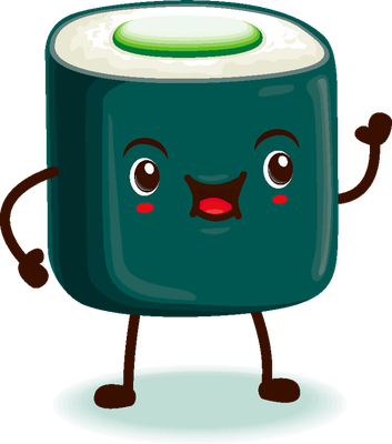 sushi - restauration - alimentation - smiley émoticône émoji cartoon clipart illustration - artémotic