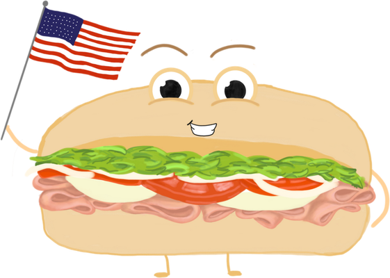 sandwich - restauration - alimentation - smiley émoticône émoji cartoon clipart illustration - artémotic