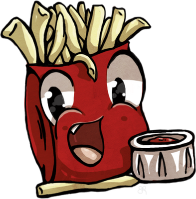 frite - restauration - alimentation - smiley émoticône émoji cartoon clipart illustration - artémotic