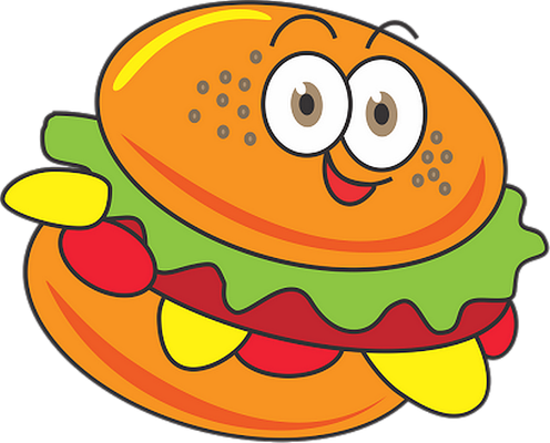 hamburger - restauration - alimentation - smiley émoticône émoji cartoon clipart illustration - artémotic