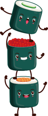 sushi - restauration - alimentation - smiley émoticône émoji cartoon clipart illustration - artémotic