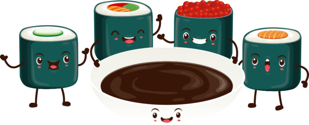 sushi - restauration - alimentation - smiley émoticône émoji cartoon clipart illustration - artémotic