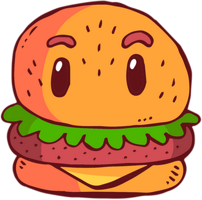 hamburger - restauration - alimentation - smiley émoticône émoji cartoon clipart illustration - artémotic
