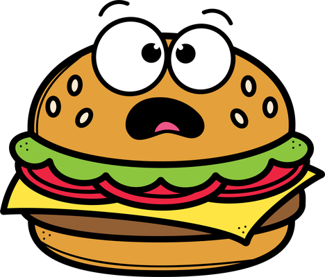 hamburger - restauration - alimentation - smiley émoticône émoji cartoon clipart illustration - artémotic
