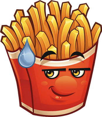 frite - restauration - alimentation - smiley émoticône émoji cartoon clipart illustration - artémotic