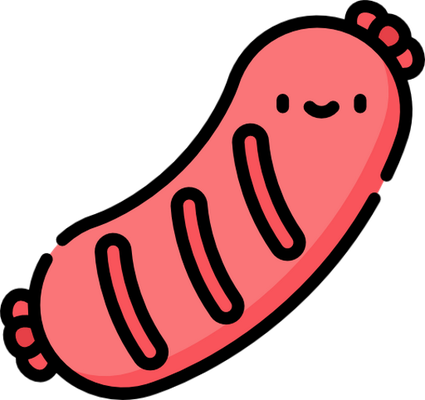 saucisse - restauration - alimentation - smiley émoticône émoji cartoon clipart illustration - artémotic