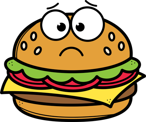 hamburger - restauration - alimentation - smiley émoticône émoji cartoon clipart illustration - artémotic