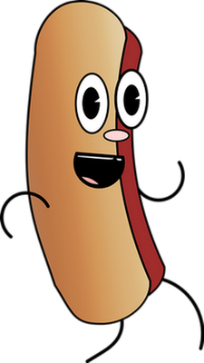 hot dog - restauration - alimentation - smiley émoticône émoji cartoon clipart illustration - artémotic