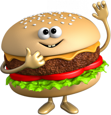 hamburger - restauration - alimentation - smiley émoticône émoji cartoon clipart illustration - artémotic