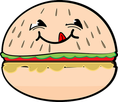 hamburger - restauration - alimentation - smiley émoticône émoji cartoon clipart illustration - artémotic