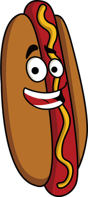 hot dog - restauration - alimentation - smiley émoticône émoji cartoon clipart illustration - artémotic