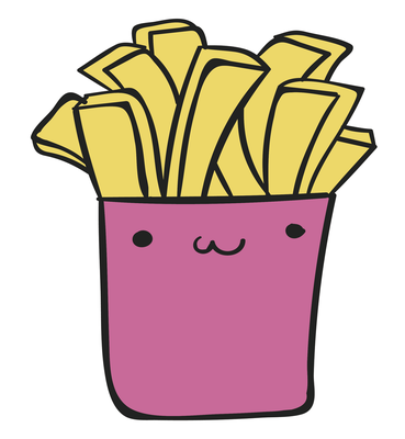 frite - restauration - alimentation - smiley émoticône émoji cartoon clipart illustration - artémotic