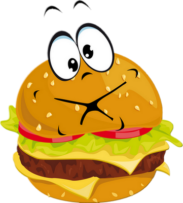 hamburger - restauration - alimentation - smiley émoticône émoji cartoon clipart illustration - artémotic