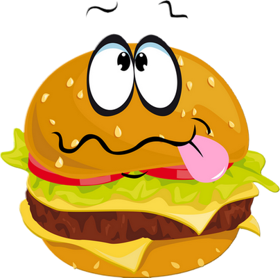 hamburger - restauration - alimentation - smiley émoticône émoji cartoon clipart illustration - artémotic