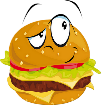 hamburger - restauration - alimentation - smiley émoticône émoji cartoon clipart illustration - artémotic