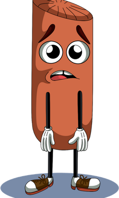 saucisse - restauration - alimentation - smiley émoticône émoji cartoon clipart illustration - artémotic