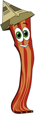 bacon - restauration - alimentation - smiley émoticône émoji cartoon clipart illustration - artémotic