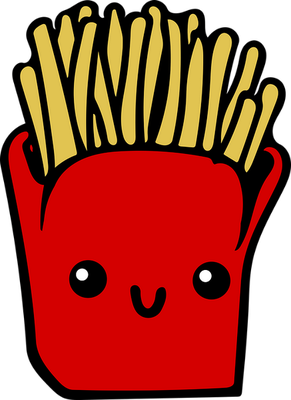 frite - restauration - alimentation - smiley émoticône émoji cartoon clipart illustration - artémotic