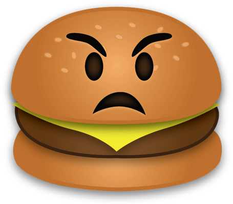 hamburger - restauration - alimentation - smiley émoticône émoji cartoon clipart illustration - artémotic