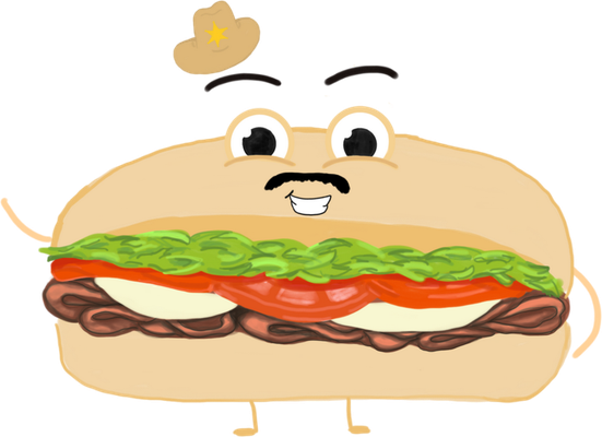sandwich - restauration - alimentation - smiley émoticône émoji cartoon clipart illustration - artémotic