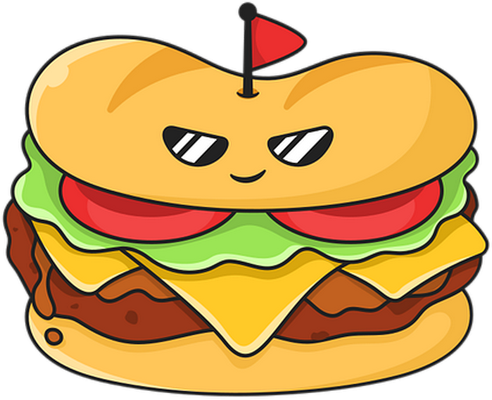hamburger - restauration - alimentation - smiley émoticône émoji cartoon clipart illustration - artémotic