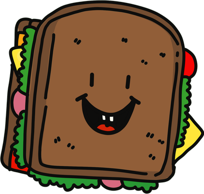 sandwich - restauration - alimentation - smiley émoticône émoji cartoon clipart illustration - artémotic