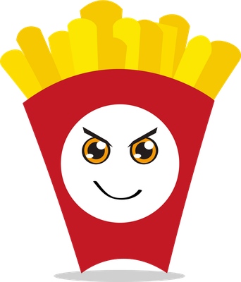 frite - restauration - alimentation - smiley émoticône émoji cartoon clipart illustration - artémotic