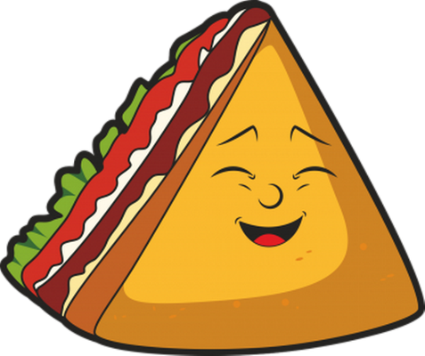 sandwich - restauration - alimentation - smiley émoticône émoji cartoon clipart illustration - artémotic