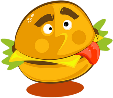 hamburger - restauration - alimentation - smiley émoticône émoji cartoon clipart illustration - artémotic
