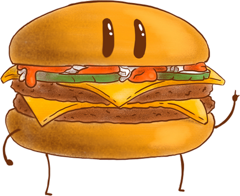 hamburger - restauration - alimentation - smiley émoticône émoji cartoon clipart illustration - artémotic