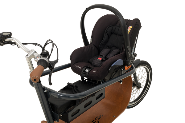 Babboe Slim Mountain Lasten e-Bike mit Maxi-Cosi-Halterung für Babys
